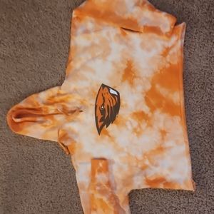 Oregon State Beavers Tie dye cropped hooded sweatshirt Zoozatz XS womens